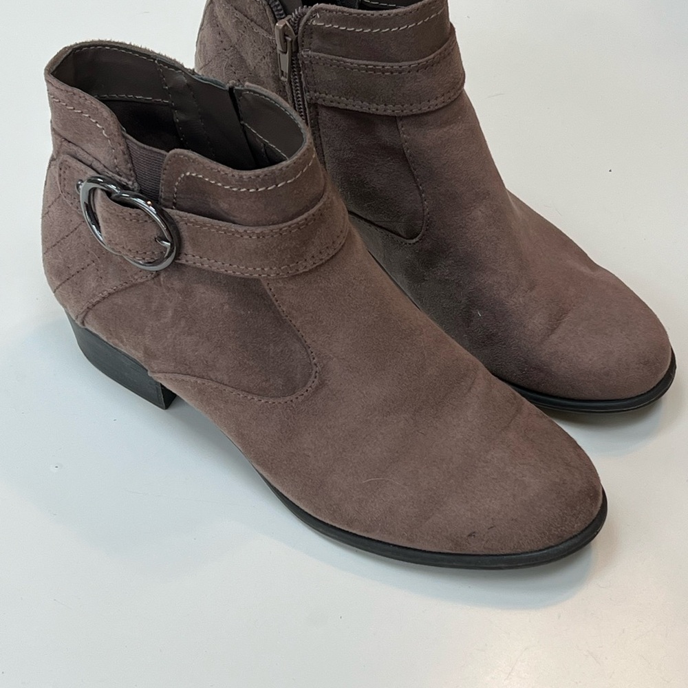 Unisa Taupe Ankle Boots with Buckle Detail